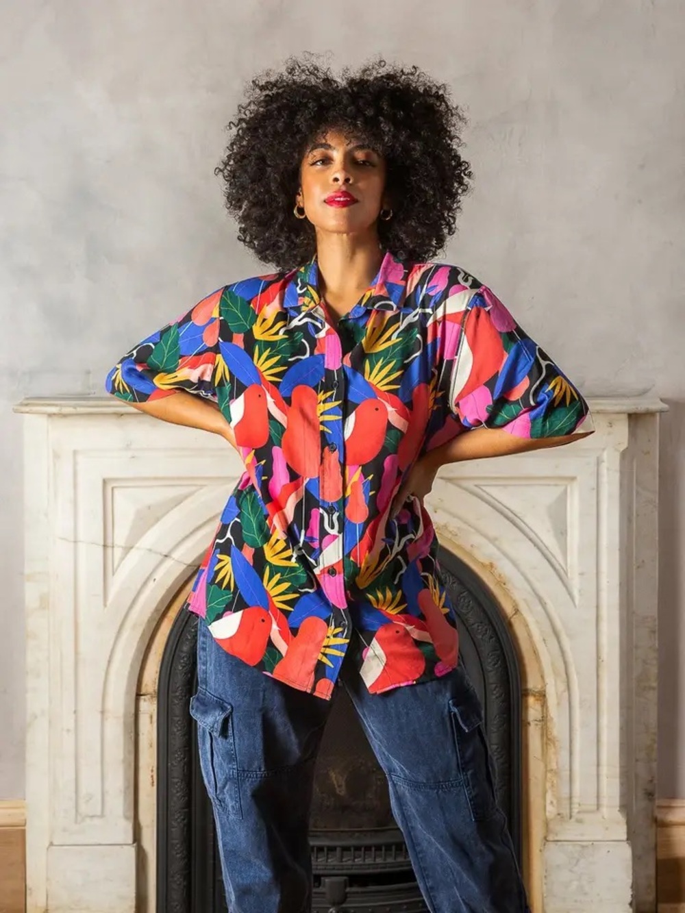Mixed by Nasrin button down sz S